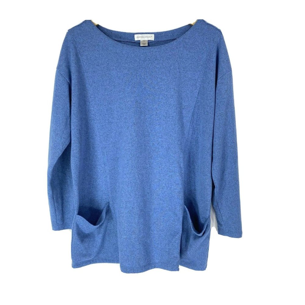 Christopher Banks XL Sweater Knit Top Tunic Blue